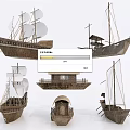 Various Handcrafted Wooden Boat Models With Sails Cabins And Classic Designs