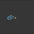 Fantasy Game Movie Witch Character with Blonde Hair Blue Hat and Cloak Riding Broomstick