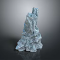 Blue Textured Stone Sculpture With Irregular Natural Surface For Decorative Use 3d model