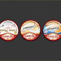 Danone Yogurt Cups With Red Lids White Bodies Different Flavors And Reflections On Dark Background