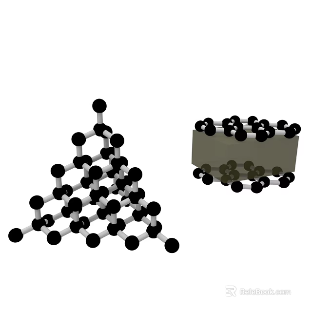3D Molecular Structure Model With Sphere Atoms And Base Stand 3d model 