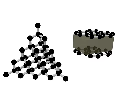 3D Molecular Structure Model With Sphere Atoms And Base Stand 3d model