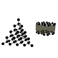 3D Molecular Structure Model With Sphere Atoms And Base Stand
