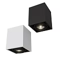 Sleek Modern Black And White Square Downlights Spotlights With Double Light Heads Design