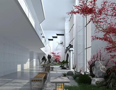 New Chinese Hall Indoor Lobby 3d model
