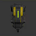 Futuristic Sci Fi Weapon With Yellow And Black Mechanical Armored Structure And Detailed Components