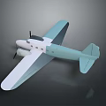 Light Blue And White Passenger Airplane With Twin Propellers And Classic Wings Design