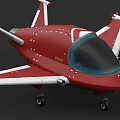 Red Fighter Jet Model With White Wings Transparent Cockpit And Landing Gear