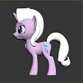 Pink Unicorn Pony Toy With White Mane Tail And Blue Mark On Dark Background