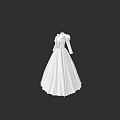 Elegant White Floor Length Long Sleeve Formal Dress With Classic Collar Design