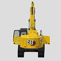 Yellow CAT Crawler Excavator With Cab And Boom For Construction Work 3d model