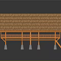 Traditional Wooden Stilt House With Thatched Roof And Elevated Base