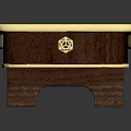Entertainment Table with Green Game Surface Wooden Frame and Gold Accents