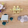 Modern Children's Table and Chair Children's Table and Chair Combination 3d model