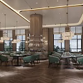 Luxury Spacious Modern Hotel Lobby Interior With Exquisite Chandeliers And High Grade Marble Flooring
