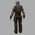 The Man With Gray Hair Wearing Tactical Combat Armor And Military Gear