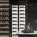 Luxury Wine Cellar Interior Design With Illuminated Racks And Central Bar Counter
