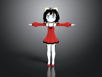 Anime Style Cat Niang Cat Niang Anime Character Cartoon Character Girl Character Anime Cartoon 3d model