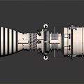 modern engine turbofan engine rocket engine 3d model