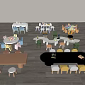 Children's Tables and Chairs Game Tables and Chairs Building Blocks Tables and Chairs Kindergarten Tables and Chairs Learning Tables and Chairs 3d model