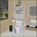 Modern White Bathroom Cabinet Rack With Multi Layer Storage And Toiletries Organizer