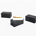 Three Black Decorative Storage Boxes With Lock Closures For Home Organization