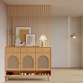 Nordic-Quiet Partition Shoe Cabinet 3d model
