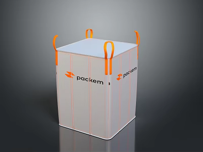 Practical White Cube Shaped Storage Organizer With Orange Handles By Packem 3d model
