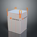 Practical White Cube Shaped Storage Organizer With Orange Handles By Packem 3d model