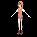 Game And Movie Character In Orange Hoodie White T Shirt Blue Shorts And Red Boots