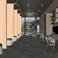 Modern Beauty Salon Interior With Open Space Windows Greenery View Wooden Decor And Comfortable Seating