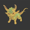 Cute Fantasy Game Movie Character with Turquoise Mane Pink Horns and Spotted Body