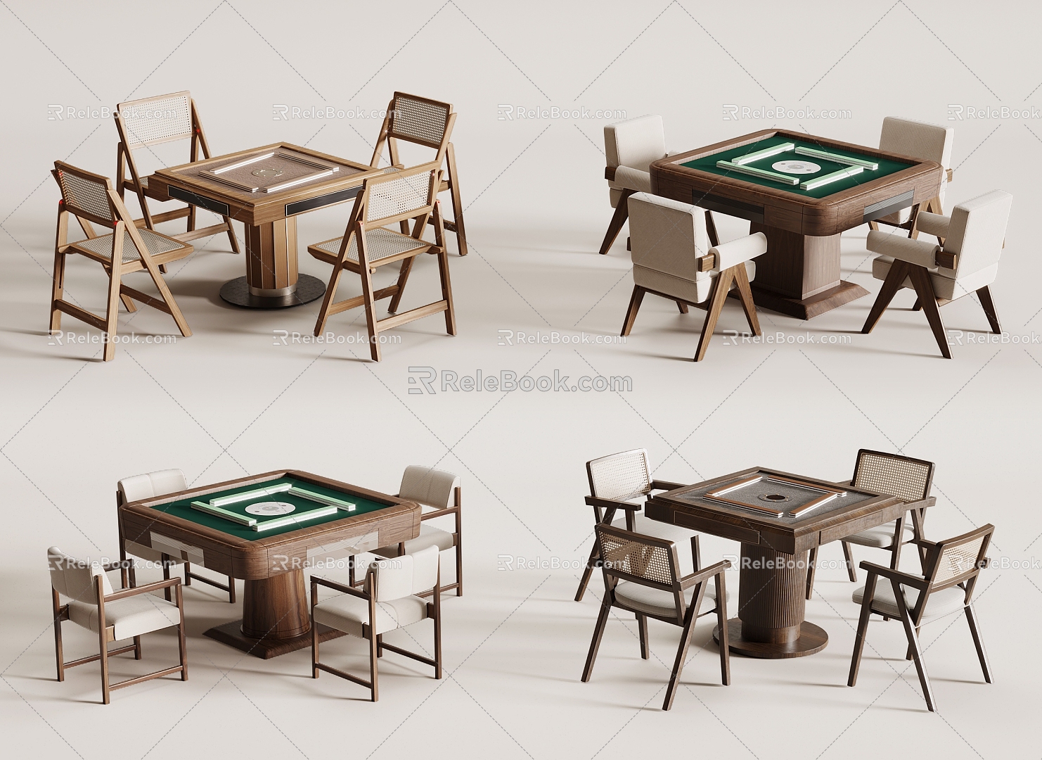 mahjong table chess table 3d model