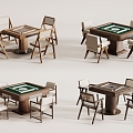 mahjong table chess table 3d model