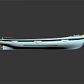 Light Blue Small Boat Model With Red Yellow Oars And Reflection Details 3d model