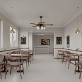 Cozy Dessert Shop Interior With Display Case And Bar Stools