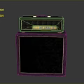 Black Guitar Amplifier With Two Section Design Control Panel And Speaker Cabinet