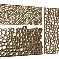 Wooden Wall Decor with Intricate Cutout Geometric Patterns Circular And Hexagonal Holes For Interior Decoration