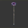 Pink Lotus Design Floor Standing Decorative Light With Elegant Metal Pole