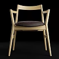 Modern Dining Table and Chair Combination Solid Wood Dining Table and Chair 3d model