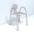 Modern Dining Chair With Curved Armrests Brown Seat Light Legs On Herringbone Wooden Floor