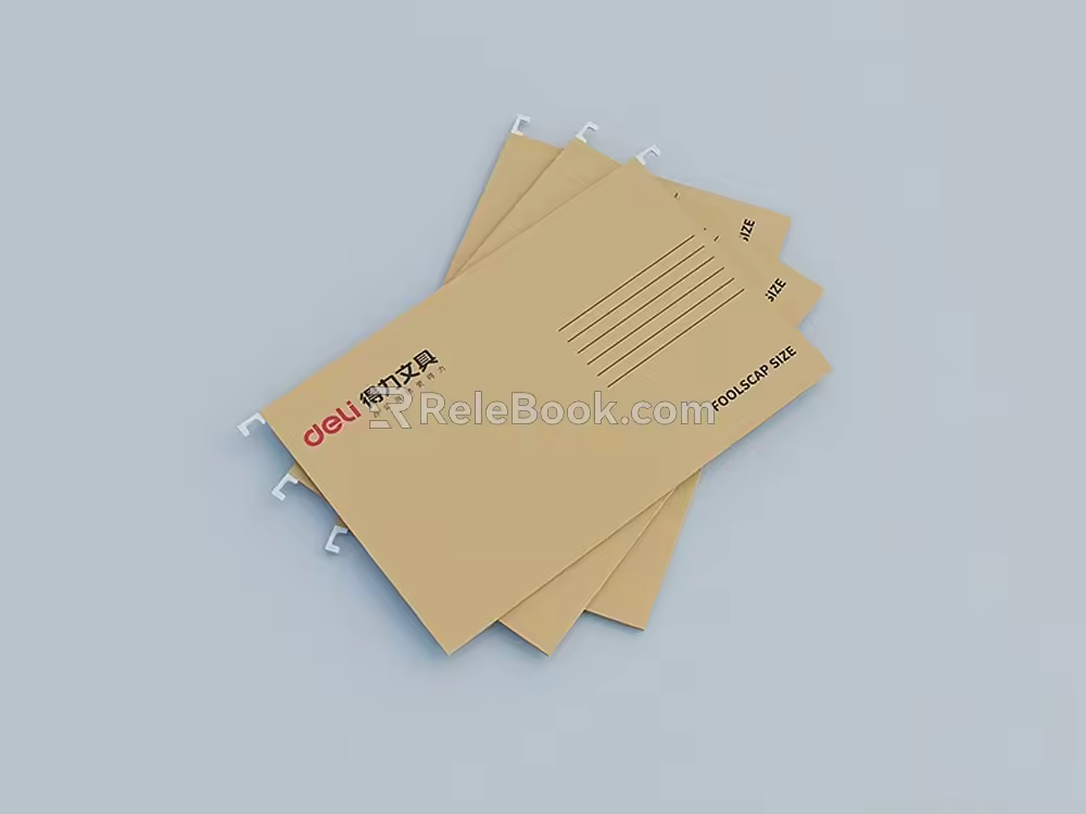 A4 hanging labor folder office folder file folder office supplies financial contract folder 3d model