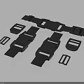 Black Adjustable Clothing Accessory Buckles Fastening Parts for Garments and Bags
