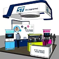 ST Super Properties Exhibition Booth Setup With Display Screens And Design Elements