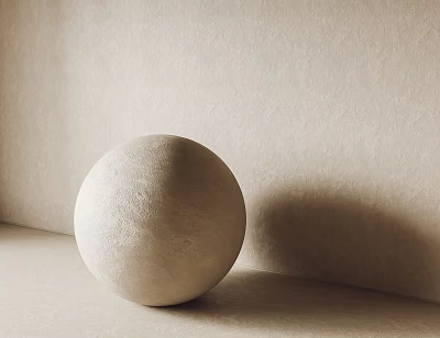 Minimalist Wall With Sphere Decoration And Shadow 3d model