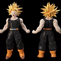 Game and Movie Character with Blonde Hair in Black Outfit Amid Crumbled Rocks