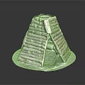 Stacked Wooden Log Conical Building With Circular Base And Rustic Design