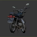 YAMAHA Classic Vintage Motorcycle With Dark Body Blue Seat And Red Rear Light