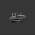 Weathered Green Tracked Utility Vehicle With Industrial Cab For Construction Tasks 3d model