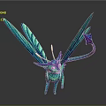 Turquoise Baby Dragon Game And Movie Character With Large Wings Horns And Purple Tail Tip